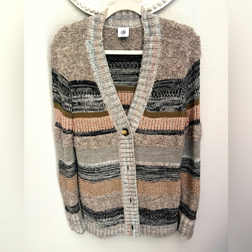 Chic Multicolor Striped Cardigan Sweater